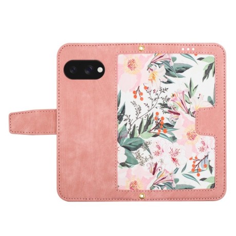 Чехол-книжка Floral Pattern Leather для Google Pixel 9a - розовый