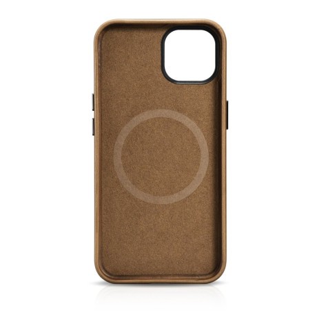 Шкіряний чохол iCarer Leather Oil Wax (MagSafe) для iPhone 14 Plus - світло-коричневий