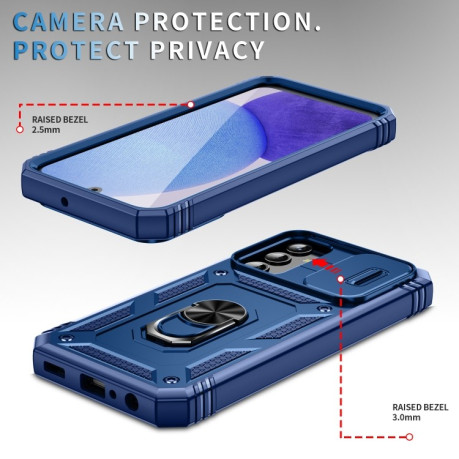 Противоударный чехол Sliding Camshield для Samsung Galaxy A25 5G - синий