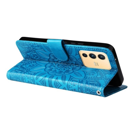 Чехол-книжка Embossed Sunflower для Vivo S12 / V23 5G - синий
