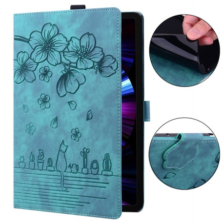 Чохол-книжка Cartoon Sakura Cat для Xiaomi Redmi Pad SE 8.7 - зелений