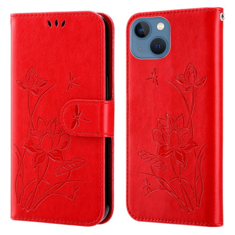 Чохол-книжка Lotus Embossed для iPhone 14 Plus - червоний