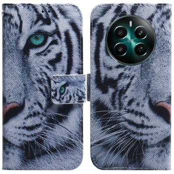 Чехол-книжка Coloured Drawing для Realme 12+ 5G/12 4G/13 4G - Tiger
