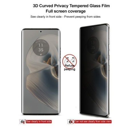 Защитное стекло IMAK HD Anti-spy для Motorola Edge 50 Ultra - черное
