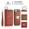 Кожаный чехол-клатч Pola на iPhone 11  - Brown