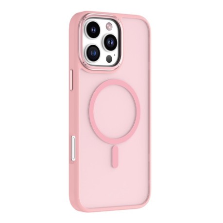 Чехол Mutural Skin Feel Series Frosted MagSafe Magnetic для iPhone 16 Pro - розовый