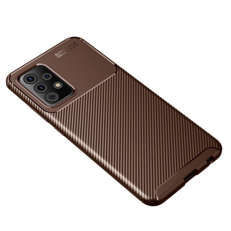 Ударозащитный чехол HMC Carbon Fiber Texture на Samsung Galaxy A52/A52s - коричневый