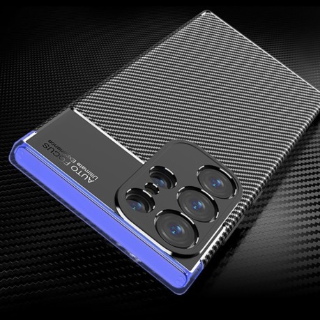 Ударозащитный чехол HMC Carbon Fiber Texture на Samsung Galaxy S24 Ultra 5G - черный