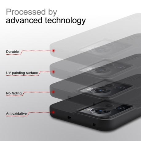 Чехол NILLKIN Frosted Shield Concave-convex на OnePlus Ace 5G/10R 5G - черный