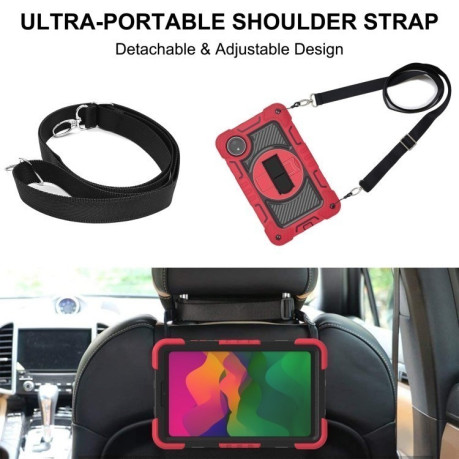 Чохол-книжка Acrylic 360 Degree Rotation Holder Leather для Redmi Pad SE 8.7 2024 - Red + Black