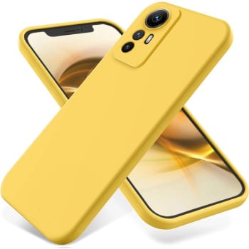 Силиконовый чехол Solid Color Liquid Silicone для Xiaomi Redmi Note 12S 4G - желтый