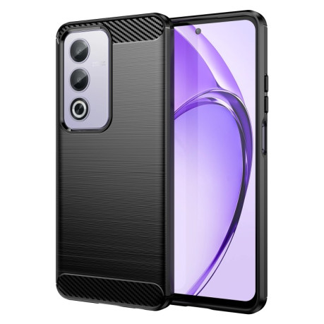 Противоударный чехол Brushed Texture Carbon Fiber на OPPO A80 5G/A3 Pro - черный