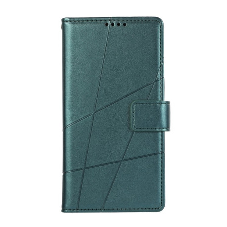 Чехол-книжка противоударная PU Genuine Leather Texture Embossed Line для Realme 12 5G - зеленый