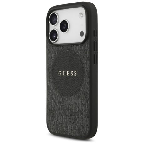 Оригинальный чехол Guess 4G Circle Classic Logo с MagSafe на iPhone 17 Pro - black