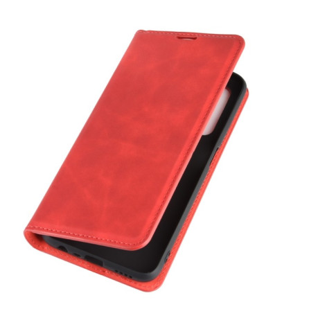 Чехол-книжка Retro-skin Business Magnetic Suction на Realme 6 - красный