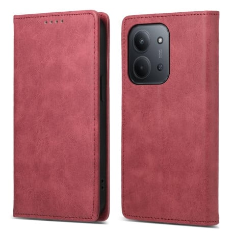 Чохол-книжка Business Solid Color із захистом від сканування RFID на Xiaomi Redmi 15C 5G / 4G EU 173mm / Poco C85 5G - червоний