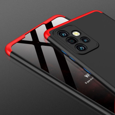 Противоударный чехол GKK Three Stage Splicing на Samsung Galaxy A72 - черно-красный