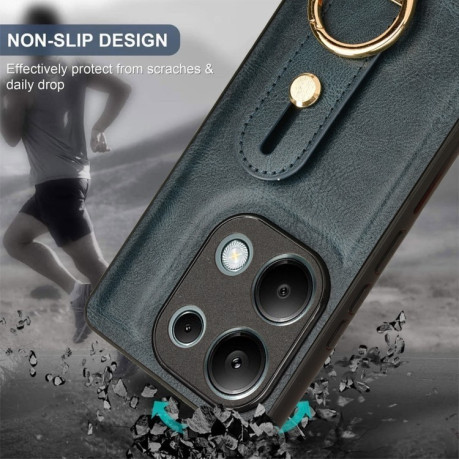 Протиударний чохол Wristband Leather Back для Xiaomi Redmi Note Redmi Note 14S/ 13 Pro 4G / POCO M6 Pro 4G - синій