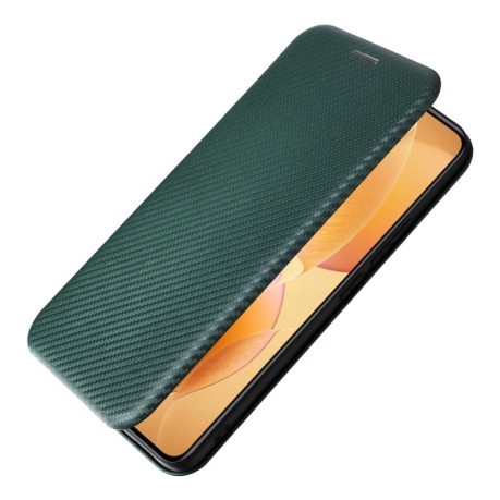 Чохол-книжка Carbon Fiber Texture на Xiaomi 14T Pro - зелений