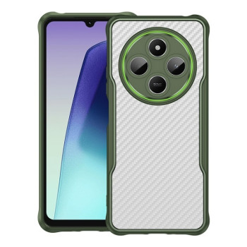Ударозащитный чехол Carbon Fiber Texture Translucent на Xiaomi Redmi 14C 4G/Poco C75/Redmi A4 5G - зеленый