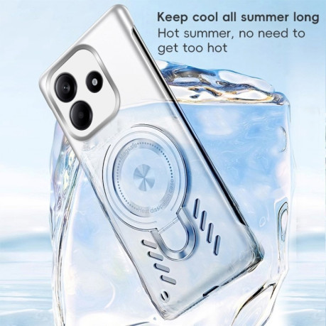 Противоударный чехол Ice Feeling Cooling MagSafe Magnetic для Xiaomi Redmi Note 14 5G - оранжевый