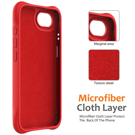 Чохол протиударний Wave Texture MagSafe Magnetic Liquid Silicone для iPhone 16e - червоний