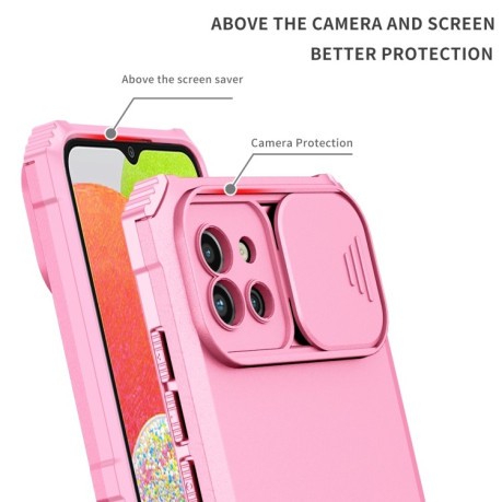 Протиударний чохол Stereoscopic Holder Sliding Samsung Galaxy A03 - рожевий