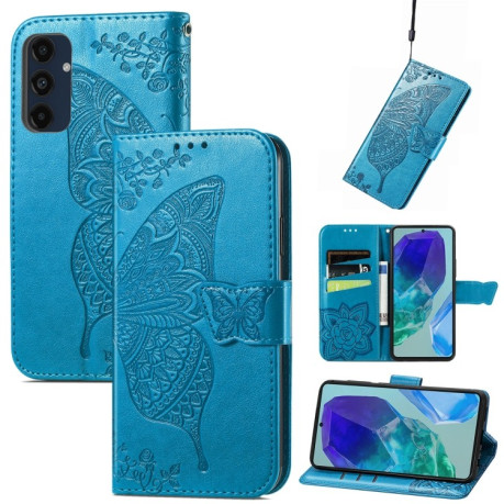 Чехол-книжка Butterfly Love Flower Embossed для Samsung Galaxy A16 - синий