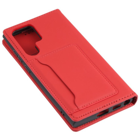 Чехол-книжка Strong Magnetism на Samsung Galaxy S22 Ultra 5G - красный