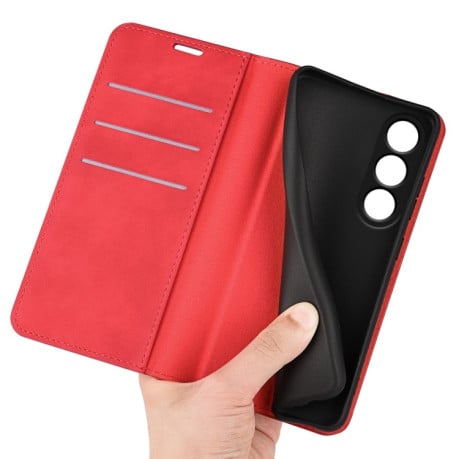 Чохол-книжка Retro Skin Feel Business Magnetic на OnePlus Ace 3V - червоний