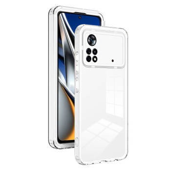 Противоударный чехол Clear Color Frame для Xiaomi Poco X4 Pro 5G - белый