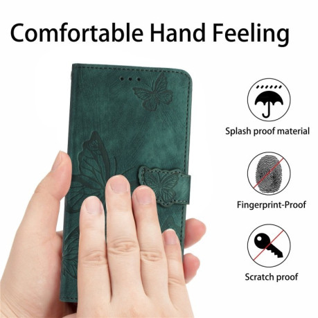 Чохол-книжка Embossed Butterfly для Motorola Moto G75 - зелений