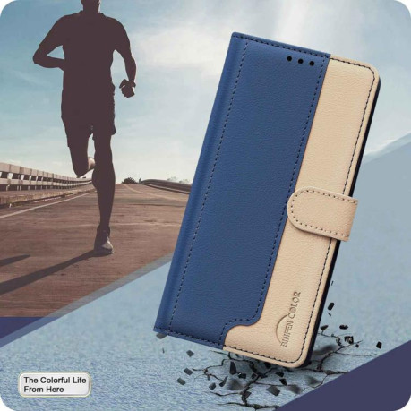Чохол-книжка Color Matching RFID Anti-theft Leather на Samsung Galaxy M16 5G / F16 5G - синій