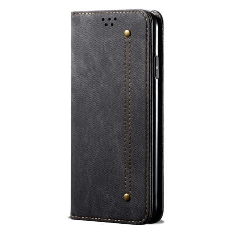 Чехол книжка Denim Texture Casual Style на Samsung Galaxy M15 / F15 5G - черный