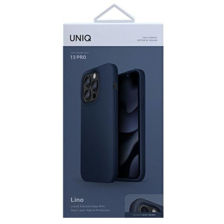 Оригинальный чехол UNIQ etui Lino Hue для Phone 13 Pro - blue