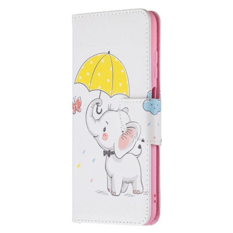 Чохол-гаманець Colored Drawing Pattern для Samsung Galaxy A03s - Umbrella Elephant