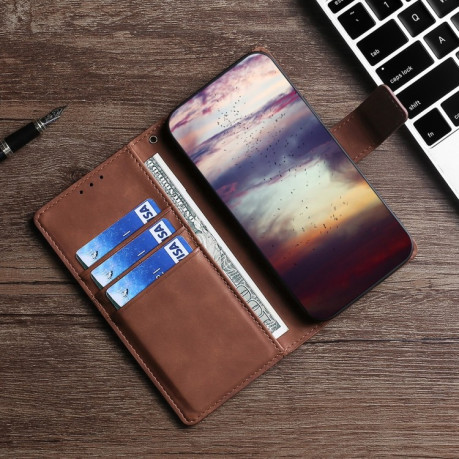 Чехол-книжка Skin Feel Crocodile Texture для  Vivo Y72 5G / iQOO Z3 - коричневый