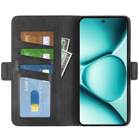 Чохол-книжка з двосторонньою магнітною застібкою для Poco 8 Pro/Redmi Note 15 Pro+ Global 163.3mm — чорний