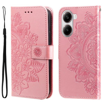 Чохол-книжка 7-petal Flowers Embossing для Redmi Turbo 4 / Xiaomi Poco X7 Pro - рожеве золото