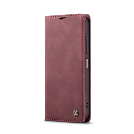 Чехол-книжка CaseMe-013 многофункциональный с кармашком на карт на Samsung Galaxy A07/A06 - красный