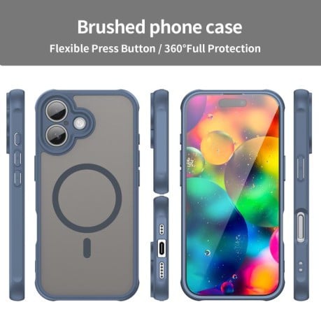 Чехол Fan Dun Series гибрид Frosted с Magsafe на iPhone 17 - синий