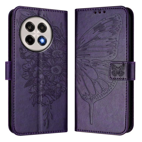 Чехол-книжка Embossed Butterfly для OnePlus 13R/Ace 5/Ace 5 Pro - фиолетовый