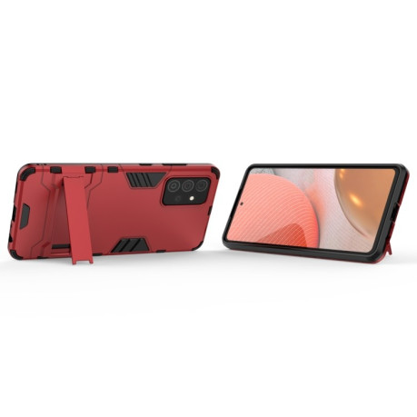Противоударный чехол Invisible Holder на Samsung Galaxy A72 - красный