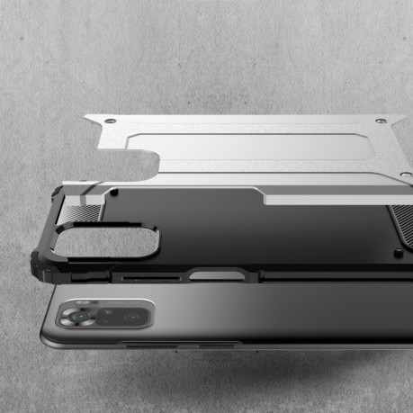 Противоударный чехол Magic Armor на Xiaomi Redmi Note 10/10s/Poco M5s - серебристый
