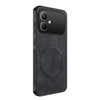 Магнитный чехол Wanlonfeng SD с текстурой наппа на Infinix Smart 20 4G — black