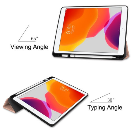 Чехол- книжка Custer Texture Horizontal Flip Smart на iPad 9/8/7 10.2 (2019/2020/2021)- розовое золото
