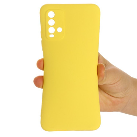Силиконовый чехол Solid Color Liquid Silicone на Xiaomi Redmi 9T - желтый