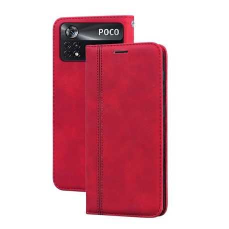 Чохол-книжка Frosted Business Magnetic на Xiaomi Poco X4 Pro 5G - червоний