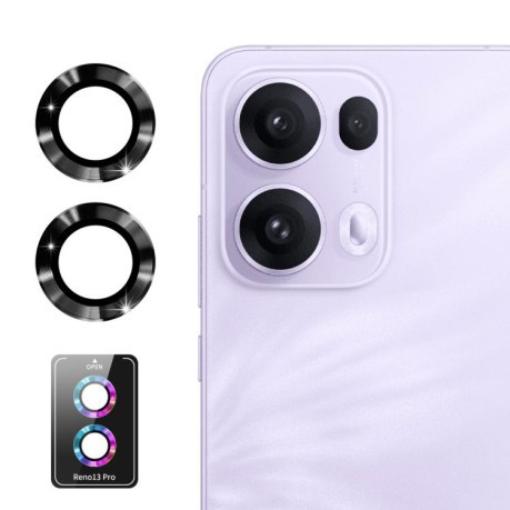 Защитное стекло на камеру ENKAY Aluminium для OPPO Reno13 Pro Global - черное