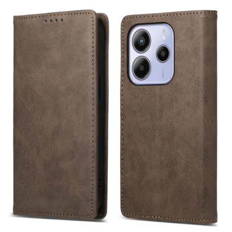 Чохол-книжка Business Solid Color Magnetic RFID Leather Xiaomi Redmi Note 14 4G 164.48mm - коричневий